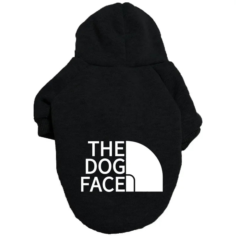 Large Dog Hoodies for Autumn and Winter - Stylish Jacket with Dog Face Text Pattern for French Bulldogs and Labradors