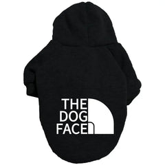 Large Dog Hoodies for Autumn and Winter - Stylish Jacket with Dog Face Text Pattern for French Bulldogs and Labradors